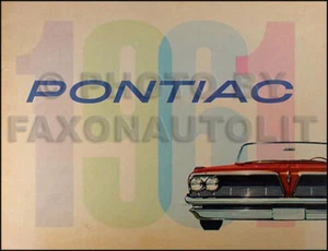1961 Pontiac Sales Catalog Bonneville CATALINA Star Chief Ventura Folleto - Imagen 1 de 1