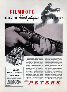 1935 Peters Ammo Filmkote Rustless 22LR Bullets Original Print Ad - Picture 1 of 1