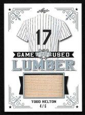 2021 Leaf Lumber Platinum #98 Todd Helton Game Used Bat Relic #4/6