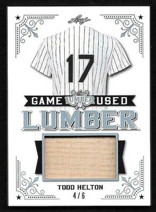 2021 Leaf Lumber Platinum #98 Todd Helton Game Used Bat Relic #4/6