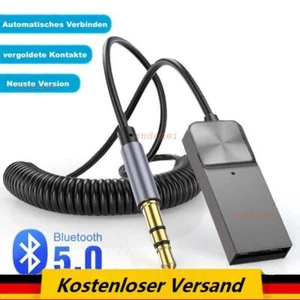 Bluetooth5.0 Empfänger Adapter 3.5mm Jack Auto AUX Audio Stereo USB KFZ - Bild 1 von 6