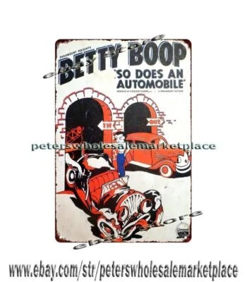 betty so does an autombile metal tin sign home kitchen wall lodge cafes - Image 1 of 4
