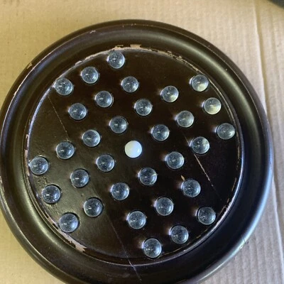 The Classic Collection Wooden Solitaire Game with Glass Marbles ~ EXCELLENT - Image 1 of 4