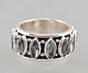 9916168 Vintage 925er Silver Blue Topaz Ring Gr.61 - Picture 1 of 2