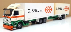 Tekno 1/50 Scale 62961 - Scania Truck & Trailer (G. SNEL) White/Orange/Green - Picture 1 of 6