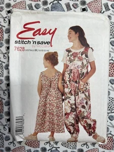 Easy Stitch 'n Save by McCall's 7628 Childrens Girls Jumpsuit Size 7-14 FF UNCUT - Picture 1 of 2