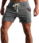 Muscle Cmdr Mens Athletic Gym Shorts Cotton 5.7" Elastic Waist Casual Zip Pocket