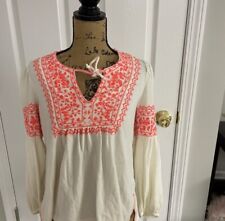 Mauve Anthropologie Louisa Textured Peasant Top Sz small Excellent Condition