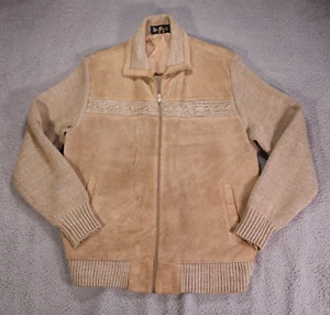 Chaqueta De Colección Alan Stuart Cuero Dividido Gamuza Cremallera Completa Beige Hombre XL - Imagen 1 de 9