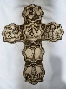 Vintage Resin Cross With Jesus - Picture 1 of 11
