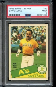 1985 TOPPS TIFFANY #12 DAVE LOPES OAKLAND ATHLETICS PSA 9 - Picture 1 of 2