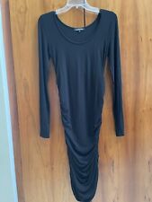 Isabella Oliver Black Scoop Neck Long Sleeve Ruched Dress- Size 1 (US 4)