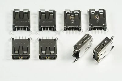 Lot of 8 1734366-1 TE Conn USB-A 2.0 Connector 4 Position Thru Hole Vert NOS - Image 1 of 2