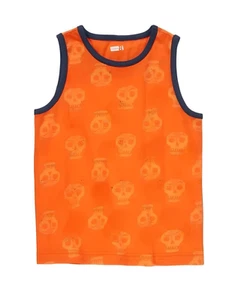 NEW Crazy 8 Boy's Orange/White/Navy Skull Sleeveless Muscle Tank Top CA Fiesta - Picture 1 of 1