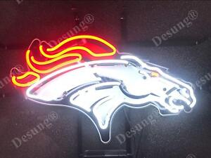 Denver Broncos Football 20" Neon Light Lamp Sign With Hd Vivid Printing