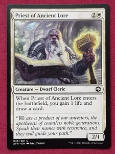 Magic The Gathering ADVENTUES IN FORGOTTEN REALMS PRIEST OF ANCIENT LORE MTG - Picture 1 of 2