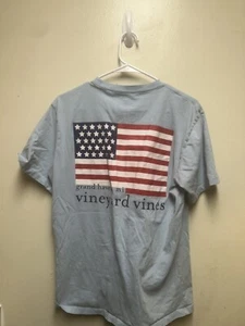 Vineyard Vines T-shirt Mens Small Blue American Flag Short Sleeve Casual pocket - Picture 1 of 4