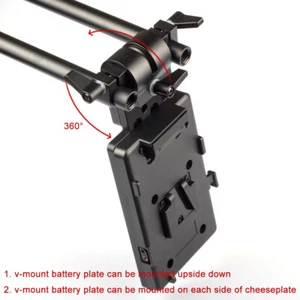 360° Swivel 15mm Rod Clamp 4K Camera Gimbal Power V-lock V-mount Battery Plate - Picture 1 of 9