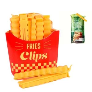 12pack Fridge French Fries Shaped Food Bag Clips Magnetic Sealing Clips Kitchen - Picture 1 of 12