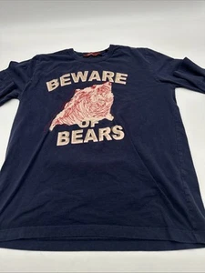 Zara Jeans Beware Of Bears Long Sleeve Shirt Men Medium Graphic Print ..#26460 - Picture 1 of 7