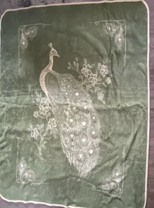 Vintage San Marcos Peacock Double-Sided  Blanket Size 88”x68” - Picture 1 of 12