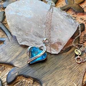 Always My Sister Forever My Friend Sterling Silver Crystal Heart Necklace - Picture 1 of 12