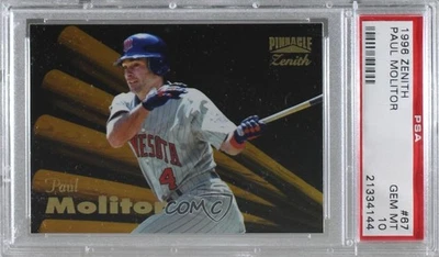 Pinnacle Zenith Paul Molitor 1996 #67 PSA 10 GEM MT HOF Foto 1 de 2