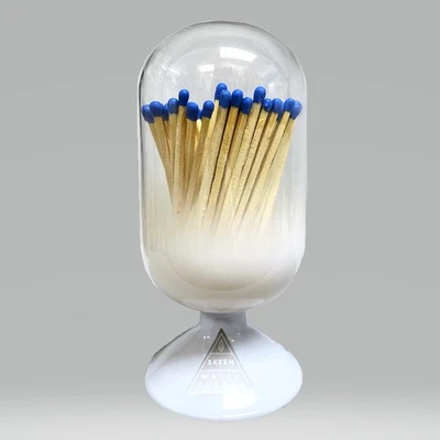 NUEVO Bombilla Cloche Skeem Design Cloud Match con 120 Coincidencias -Vidrio Soplado -Puntas Azules Foto 1 de 4