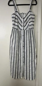 Zara blau-weißes ärmelloses Sommerkleid Streifen Gr. L Damen - Bild 1 von 9
