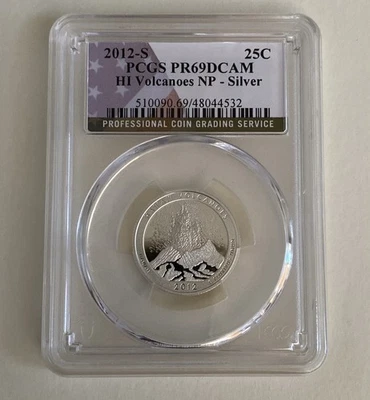 2012-S 25C State Quarter Volcanoes PCGS PR69 DCAM 90% Silver  - Image 1 of 2