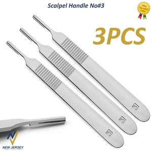 Dental Surgical BP handle Scalpel Handle #3 Medical Dental blade holder 3PCS SET - Picture 1 of 8