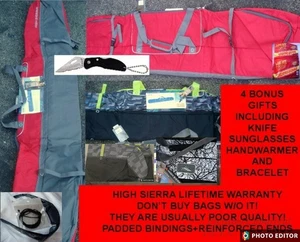 NWT LIFETIME WARRANTY PADDED HIGH SIERRA SINGLE SKI BAG BONUS COMBO-4 COLORS! - Picture 1 of 10
