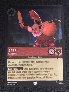 Disney Lorcana Whispers in the Well Ares-God of War lámina fría 104/204 casi nuevo - Imagen 1 de 2