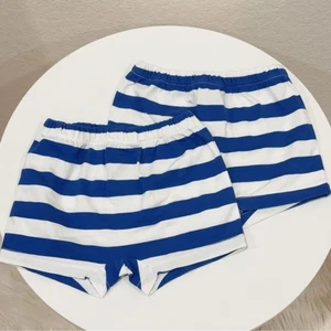 2 Piezas de Pantalones Cortos Jacadi Algodón Bloomers Cubierta de Pañales Rayas Azules 6 Meses Nuevo sin Etiquetas - Imagen 1 de 4