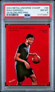 2024 Metal Universe Champ '99 Retro Rookie /100 Rosso PMG #28 Isiah Harwell RC PSA - Foto 1 di 10