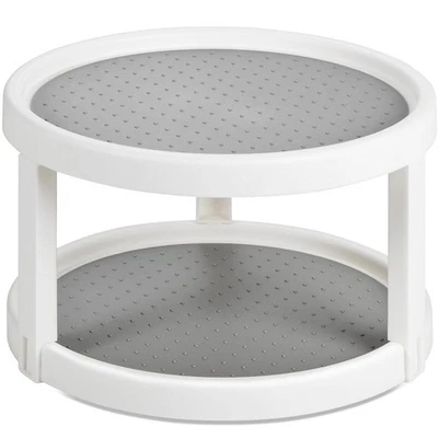 Organizador de estante giratorio para especias Lazy Susan de 2 niveles tocadiscos para despensa cocina Foto 1 de 4