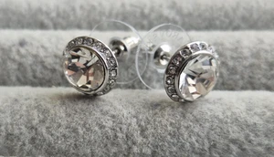 Swarovski Constella stud earrings Round cut, Pavé, White, Rhodium plated, Used - Picture 1 of 9