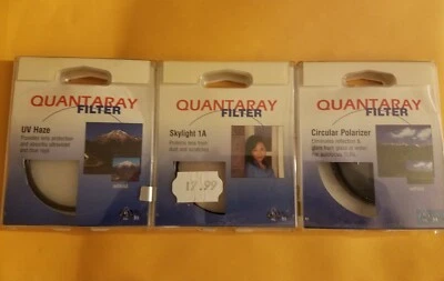 Set of 3 Quantaray 62mm filters UV Haze, Circular Polarizer, Skylight 1A - Image 1 of 2