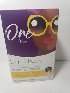 One By Poise 2 in 1 Ultradünne Pads mit Flügeln Regular #2 Saugfähigkeit 22 Ct NEU - Bild 1 von 5