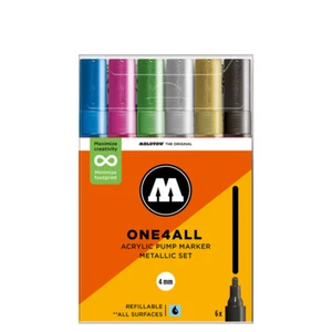 Juego metálico Molotow 227HS - 6 x rotuladores de pintura acrílica - punta de 4 mm - Imagen 1 de 3