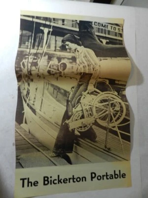 VINTAGE 1970's BICKERTON PORTABLE BICYCLE ADVERTISING POSTER- VINTAGE BIKE- RARE - Image 1 of 4