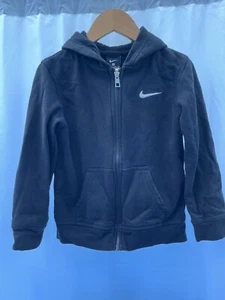 Kids Nike Hooded Jumper Size S 6/7 Yrs Black Full Zip - Picture 1 of 9
