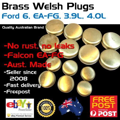 Brass Welch Welsh Freeze Core Plug Set Gallery Kit Fits Ford Falcon 6 4.0 EA-FG - image 1 of 3