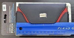 Large Horizontal Dual Color Nylon Leather Pouch Belt Loop Clip Carrying Case - Picture 1 of 3