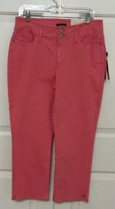 Neu mit Etikett NYDJ Größe 10 Pink Punch koralle Chloe Lift Tuck Capri Jeans Damen - Bild 1 von 7