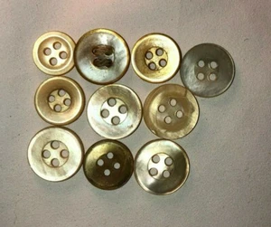 Antique small similar shell buttons four hole MOP shirt blouse craft - Picture 1 of 3