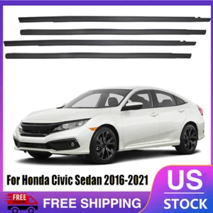 4PCS Weatherstrip Window Moulding Trim Seal Belt For Honda Civic Sedan 2016-2021 - Bild 1 von 11