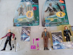 Star Trek Action Figure LOT Worf Picard Beverly Crusher Zefram Cochrane 6 Inch - Picture 1 of 8