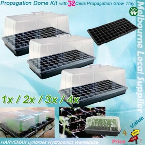 Hydroponic Propagation Dome Kit 32 Cells Seedling Cutting Clone Tray 1/2/3/4 Set - Picture 1 of 1