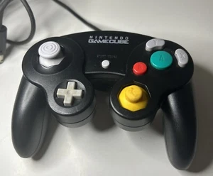 Nintendo GameCube Controller Black DOL-003 OEM Official Used Tested - Picture 1 of 5